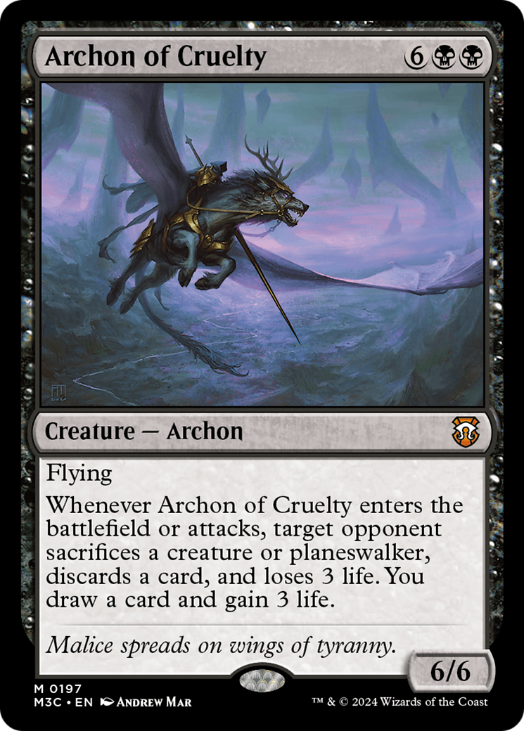 Archon of Cruelty (Ripple Foil) [Modern Horizons 3 Commander] | Deep Dive Games St. Marys