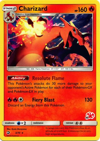 Charizard (3/70) (Charizard Stamp #39) [Battle Academy 2020] | Deep Dive Games St. Marys