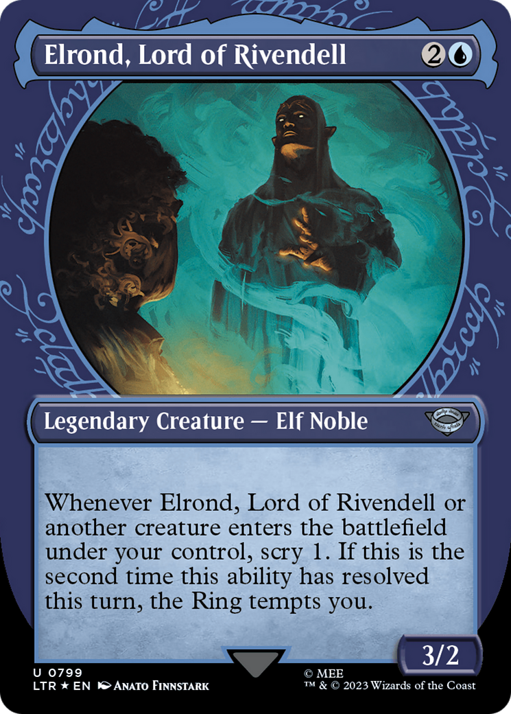 Elrond, Lord of Rivendell (Showcase) (Surge Foil) [The Lord of the Rings: Tales of Middle-Earth] | Deep Dive Games St. Marys