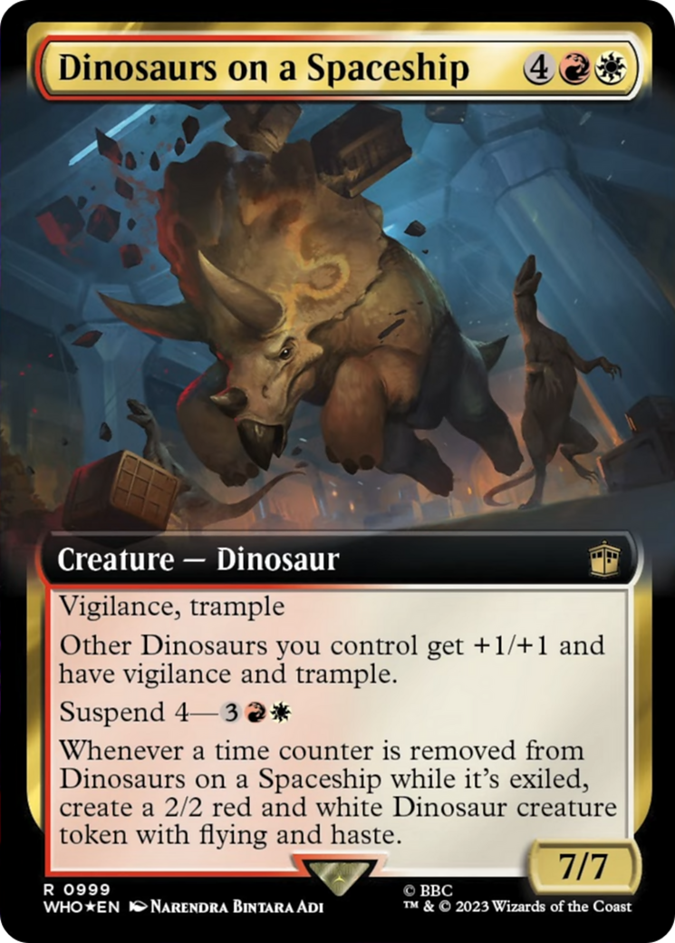 Dinosaurs on a Spaceship (Extended Art) (Surge Foil) [Doctor Who] | Deep Dive Games St. Marys