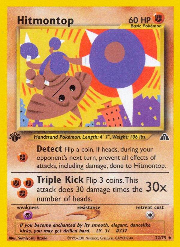 Hitmontop (22/75) [Neo Discovery 1st Edition] | Deep Dive Games St. Marys