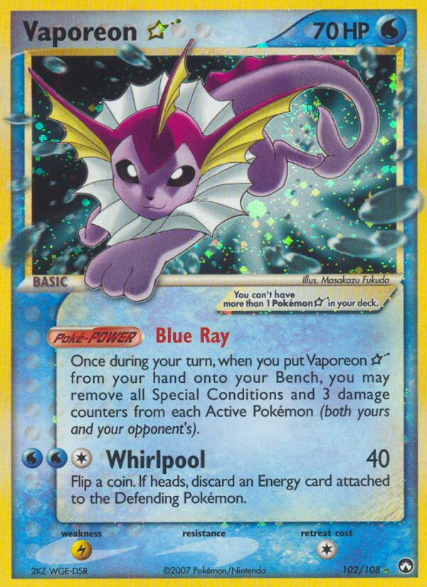 Vaporeon Star (102/108) [EX: Power Keepers] | Deep Dive Games St. Marys