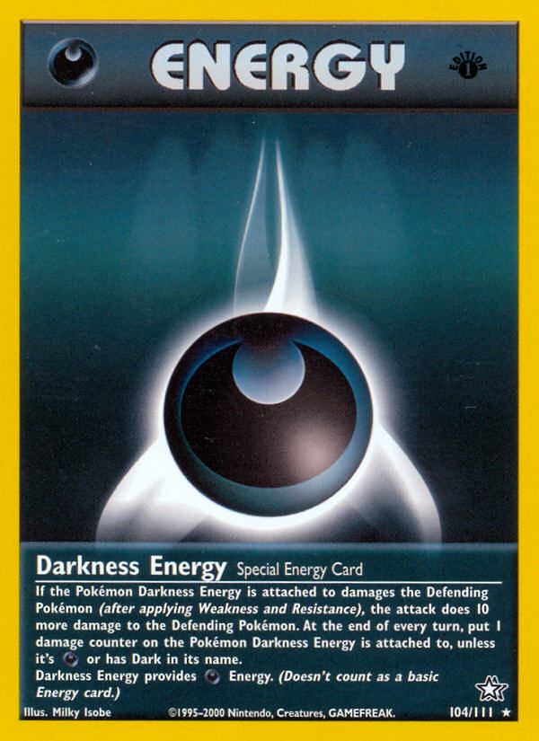 Darkness Energy (104/111) [Neo Genesis 1st Edition] | Deep Dive Games St. Marys