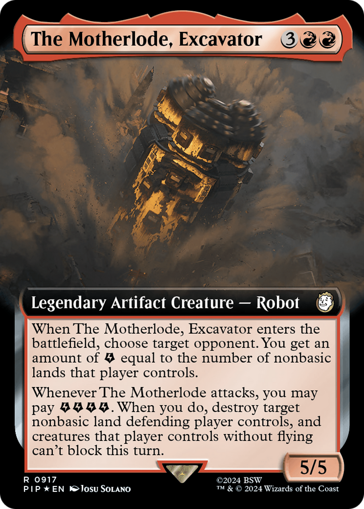 The Motherlode, Excavator (Extended Art) (Surge Foil) [Fallout] | Deep Dive Games St. Marys