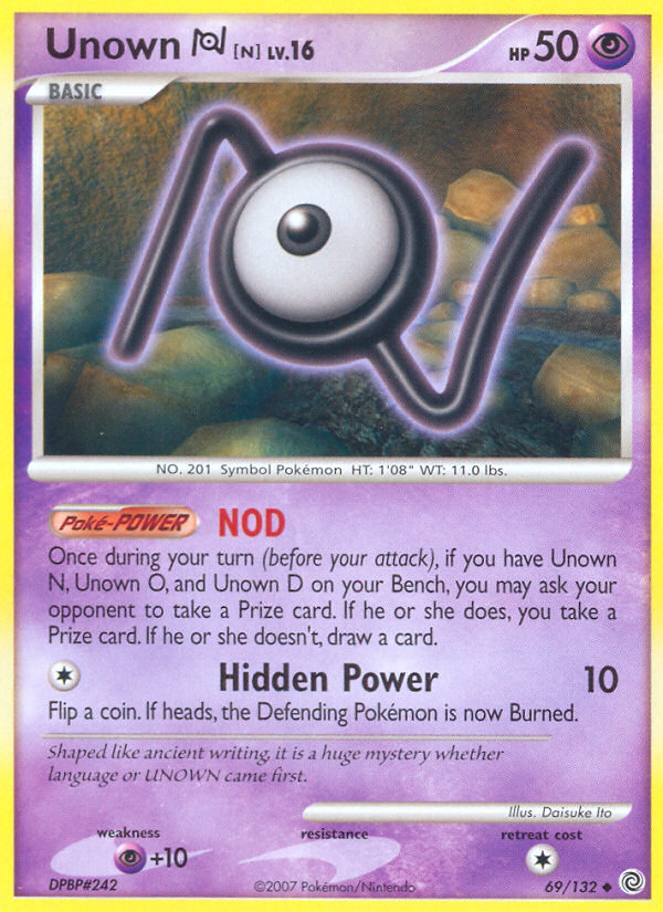 Unown N (69/132) [Diamond & Pearl: Secret Wonders] | Deep Dive Games St. Marys