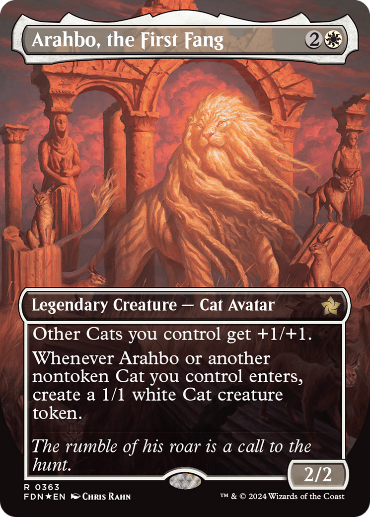 Arahbo, the First Fang (Borderless) (Mana Foil) [Foundations] | Deep Dive Games St. Marys