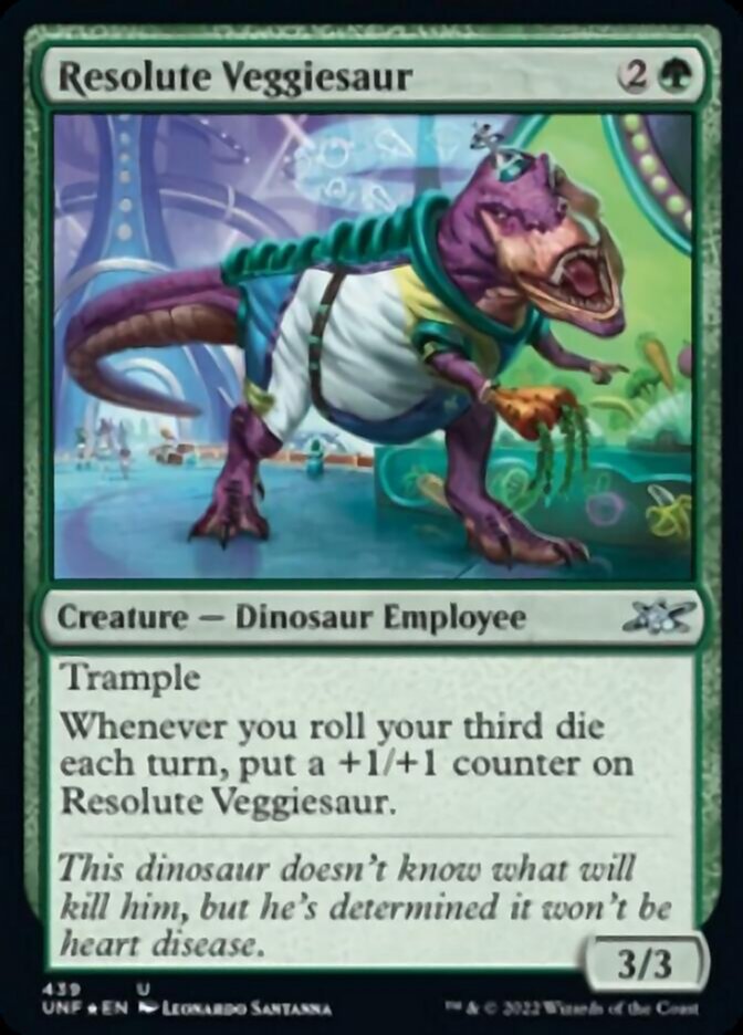 Resolute Veggiesaur (Galaxy Foil) [Unfinity] | Deep Dive Games St. Marys