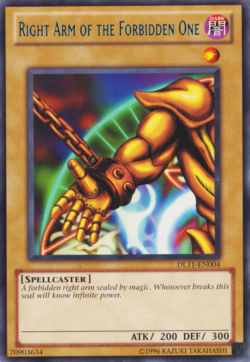 Right Arm of the Forbidden One (Blue) [DL11-EN004] Rare | Deep Dive Games St. Marys