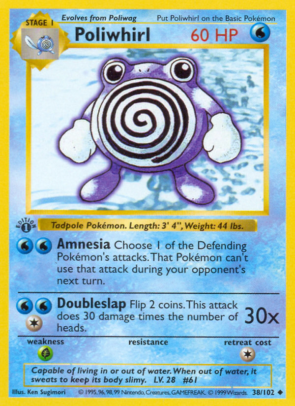 Poliwhirl (38/102) (Shadowless) [Base Set 1st Edition] | Deep Dive Games St. Marys