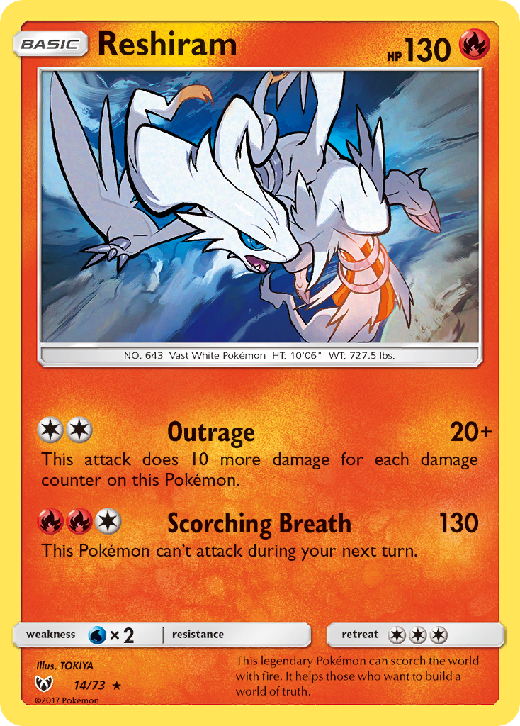 Reshiram (14/73) [Sun & Moon: Shining Legends] | Deep Dive Games St. Marys