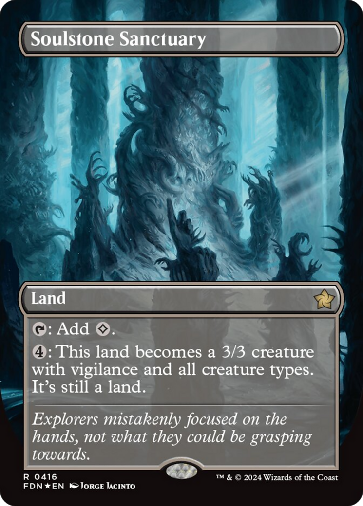 Soulstone Sanctuary (Borderless) (Mana Foil) [Foundations] | Deep Dive Games St. Marys