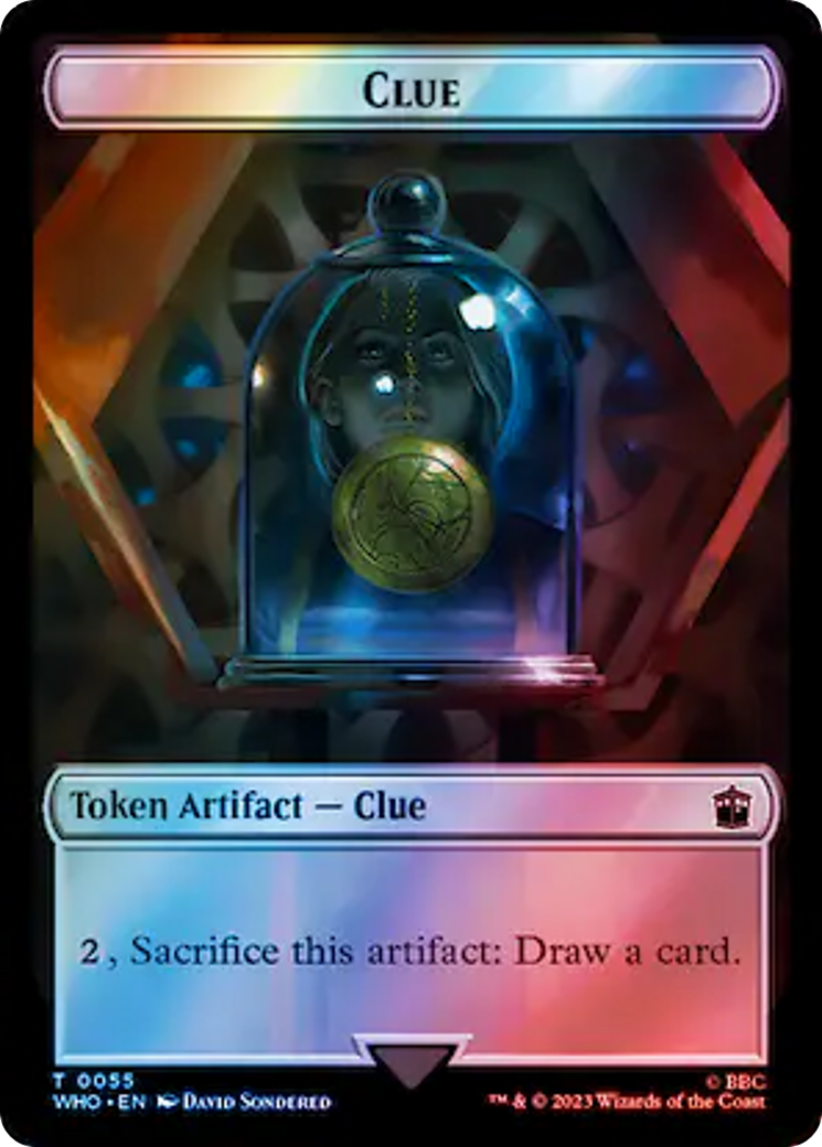 Human (0038) // Clue (0055) Double-Sided Token (Surge Foil) [Doctor Who Tokens] | Deep Dive Games St. Marys