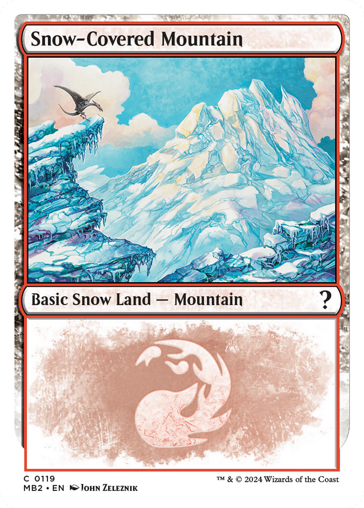 Snow-Covered Mountain (White Border) [Mystery Booster 2] | Deep Dive Games St. Marys