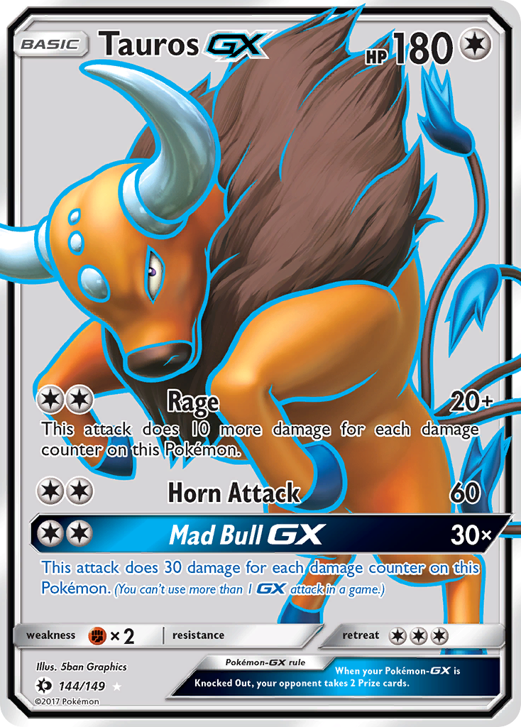 Tauros GX (144/149) [Sun & Moon: Base Set] | Deep Dive Games St. Marys