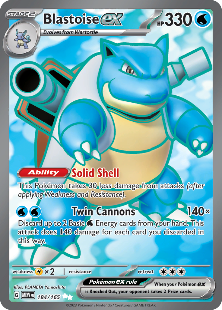 Blastoise ex (184/165) [Scarlet & Violet 151] | Deep Dive Games St. Marys