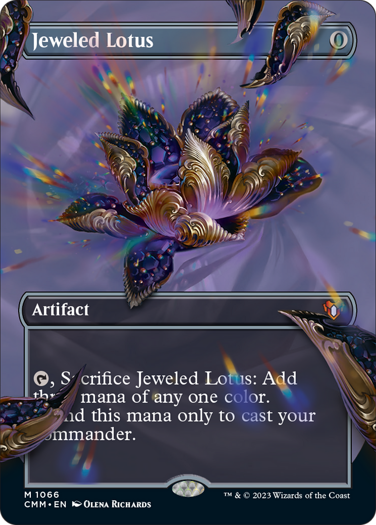 Jeweled Lotus (Borderless Textured Foil Frame Break) [Commander Masters] | Deep Dive Games St. Marys
