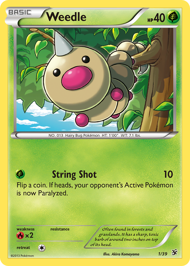 Weedle (1/39) [XY: Kalos Starter Set] | Deep Dive Games St. Marys