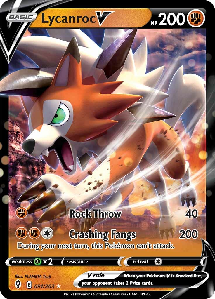 Lycanroc V (091/203) [Sword & Shield: Evolving Skies] | Deep Dive Games St. Marys