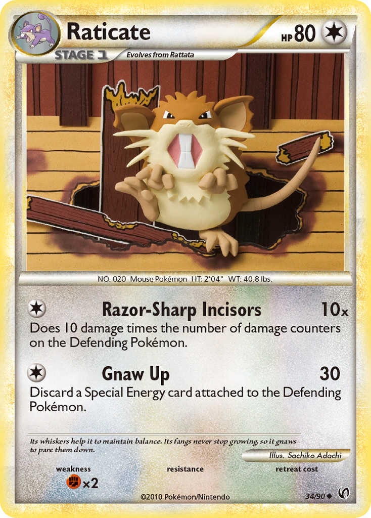 Raticate (34/90) [HeartGold & SoulSilver: Undaunted] | Deep Dive Games St. Marys