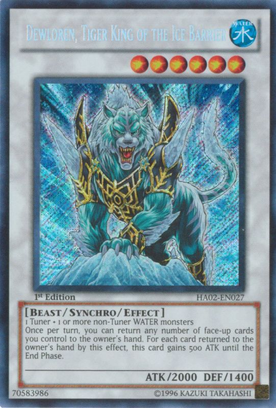 Dewloren, Tiger King of the Ice Barrier [HA02-EN027] Secret Rare | Deep Dive Games St. Marys