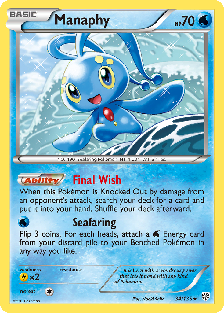 Manaphy (34/135) [Black & White: Plasma Storm] | Deep Dive Games St. Marys