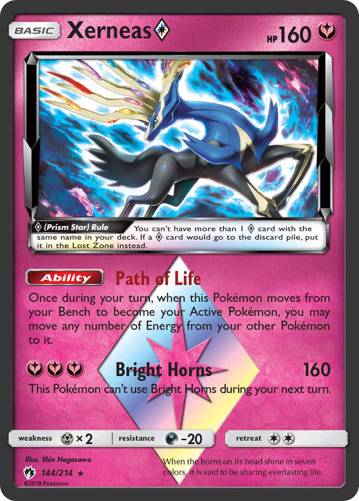 Xerneas (144/214) (Prism Star) [Sun & Moon: Lost Thunder] | Deep Dive Games St. Marys