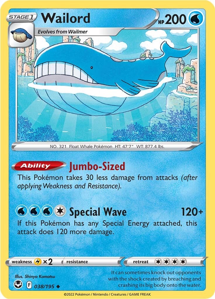 Wailord (038/195) [Sword & Shield: Silver Tempest] | Deep Dive Games St. Marys