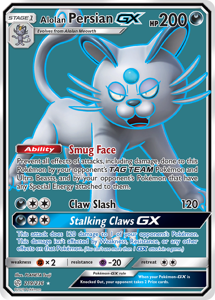 Alolan Persian GX (219/236) [Sun & Moon: Cosmic Eclipse] | Deep Dive Games St. Marys