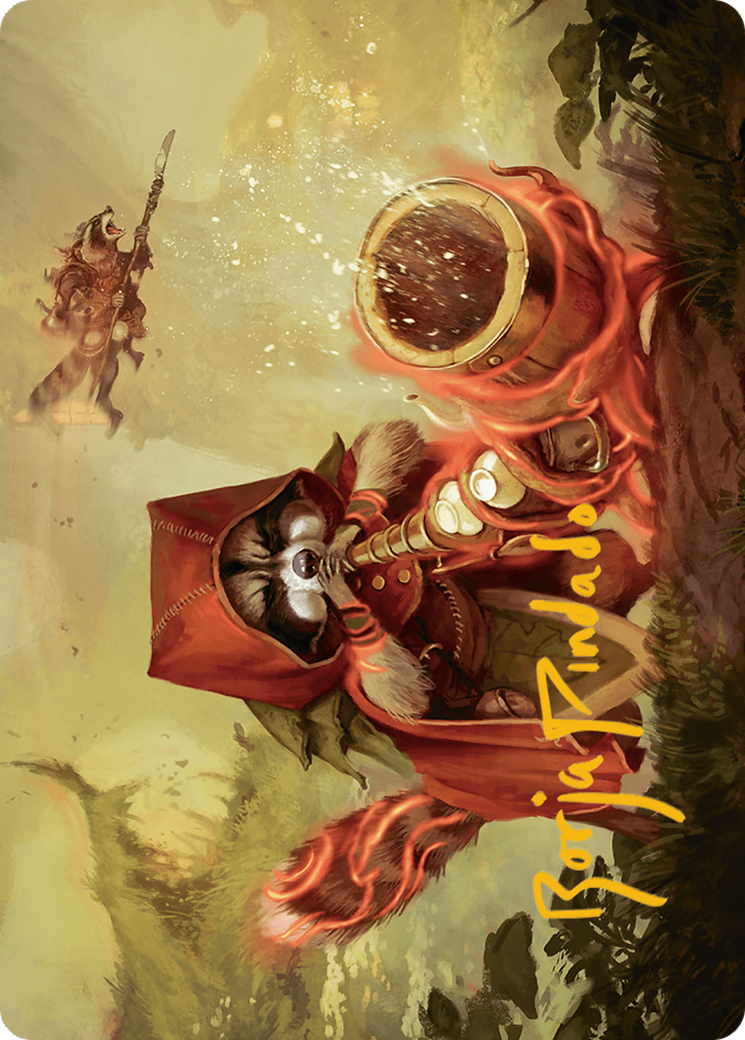 Raccoon Rallier Art Card (Gold-Stamped Signature) [Bloomburrow Art Series] | Deep Dive Games St. Marys