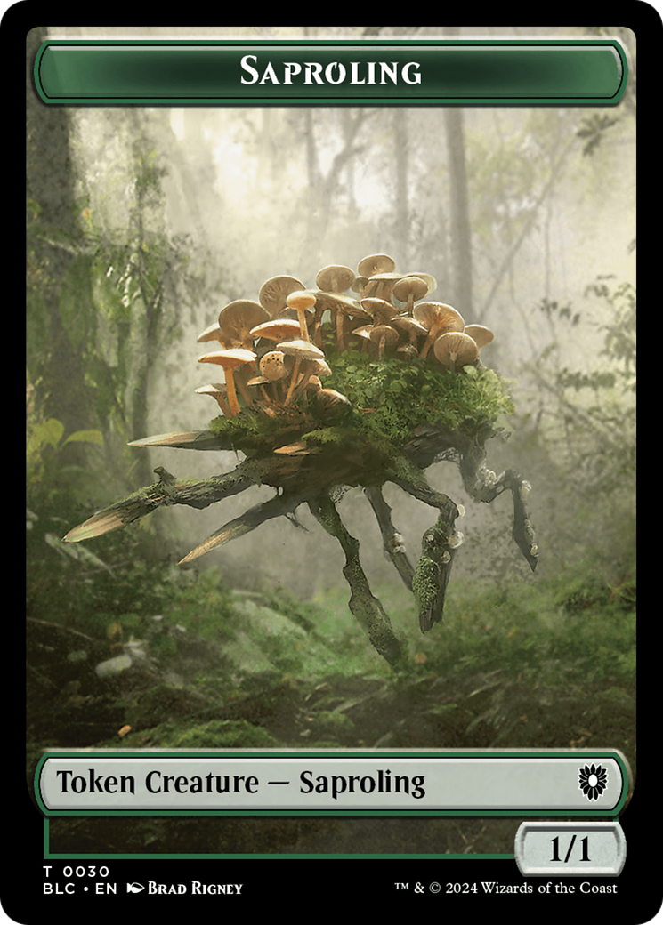 Saproling // Treasure Double-Sided Token [Bloomburrow Commander Tokens] | Deep Dive Games St. Marys