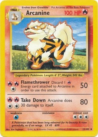 Arcanine (23/102) [Base Set Unlimited] | Deep Dive Games St. Marys