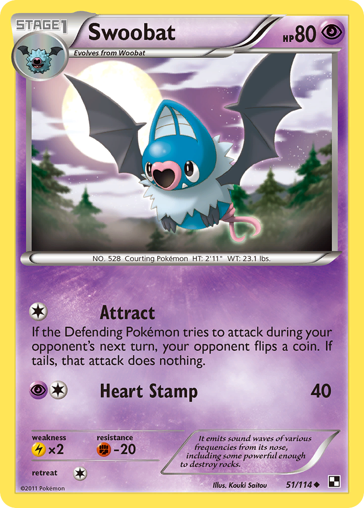 Swoobat (51/114) [Black & White: Base Set] | Deep Dive Games St. Marys