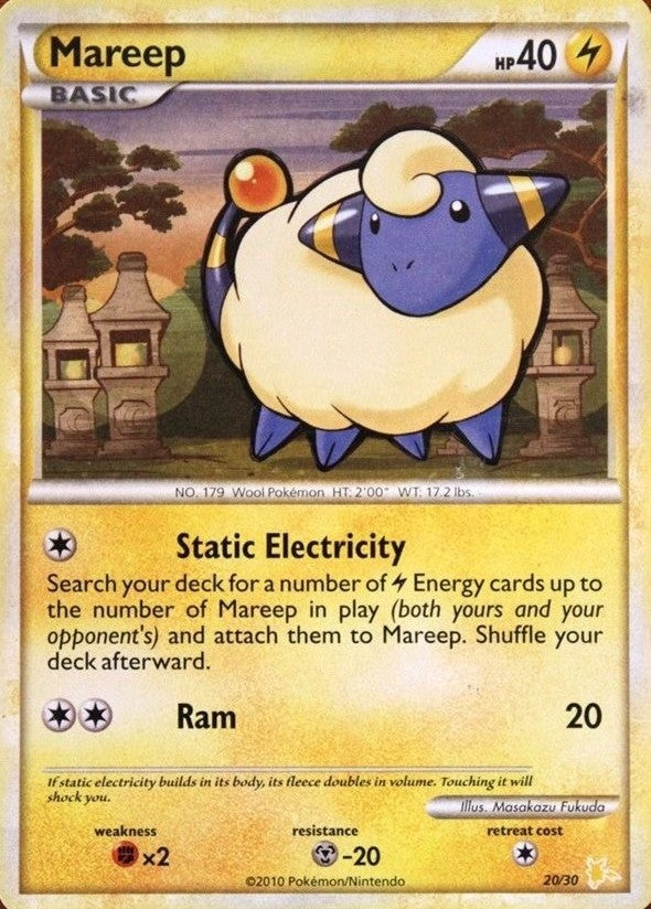 Mareep (20/30) [HeartGold & SoulSilver: Trainer Kit - Raichu] | Deep Dive Games St. Marys