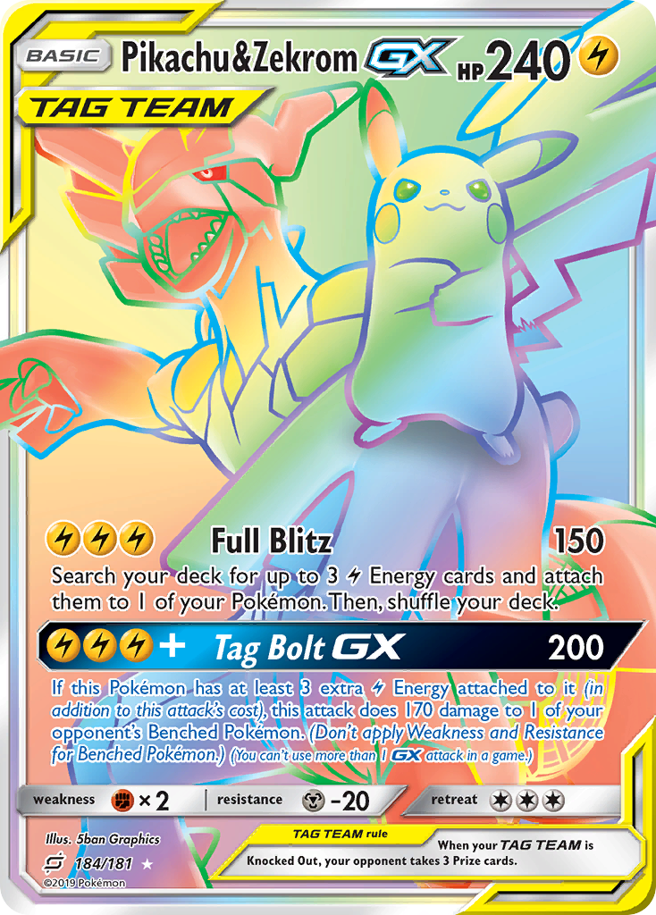 Pikachu & Zekrom GX (184/181) [Sun & Moon: Team Up] | Deep Dive Games St. Marys