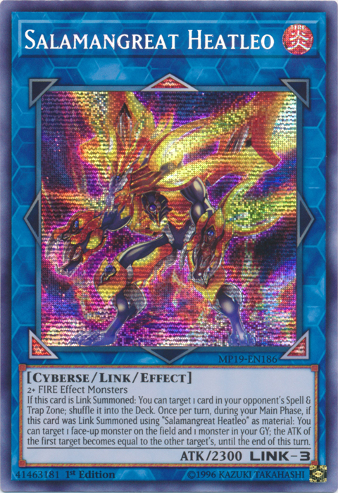 Salamangreat Heatleo [MP19-EN186] Prismatic Secret Rare | Deep Dive Games St. Marys