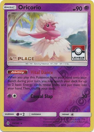 Oricorio (55/145) (League Promo 4th Place) [Sun & Moon: Guardians Rising] | Deep Dive Games St. Marys