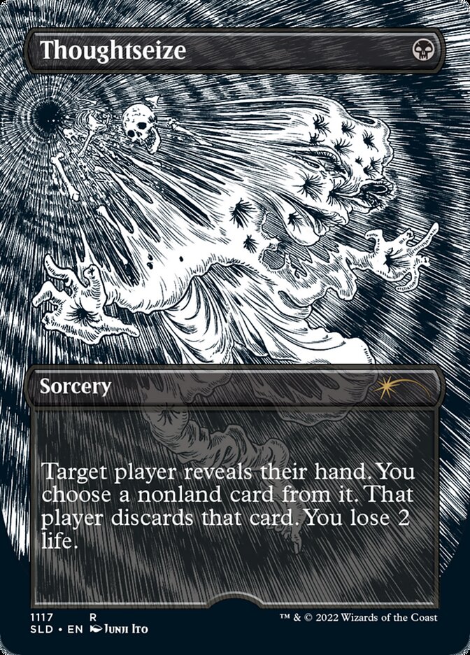 Thoughtseize (Borderless Etched Foil) [Secret Lair Drop Series] | Deep Dive Games St. Marys