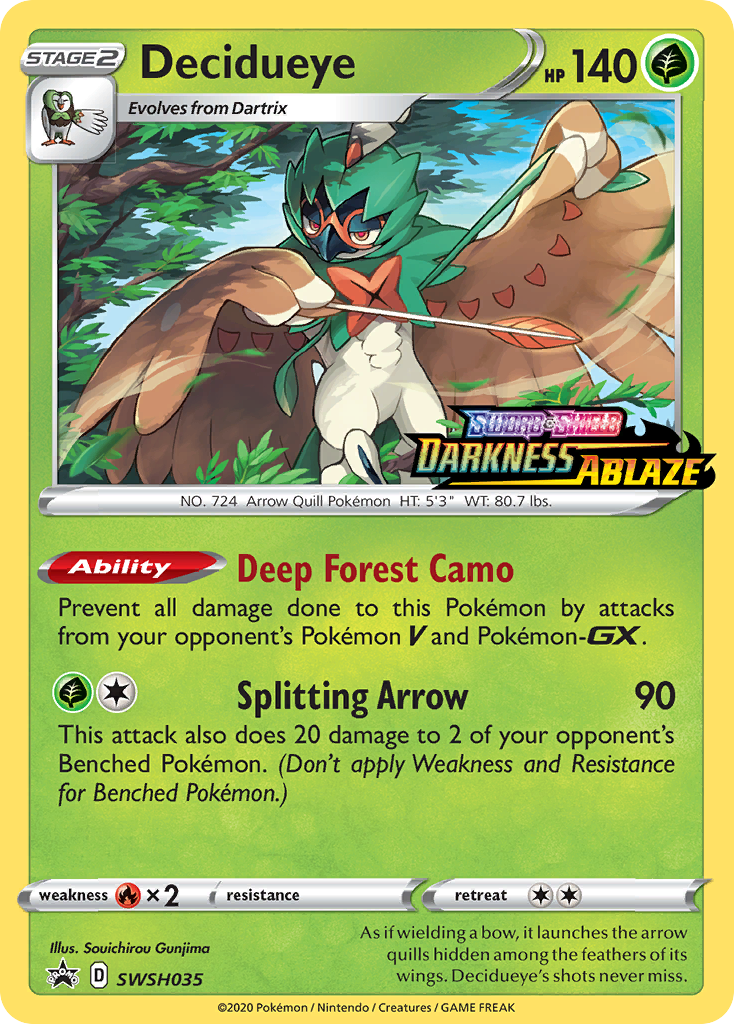 Decidueye (SWSH035) (Prerelease Promo) [Sword & Shield: Black Star Promos] | Deep Dive Games St. Marys