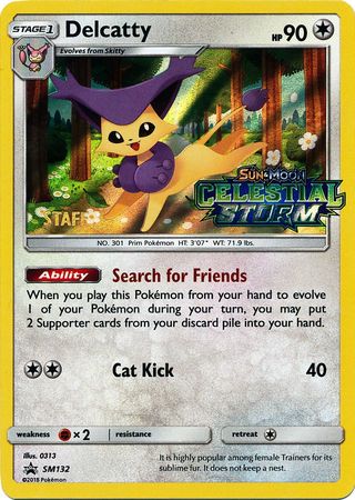 Delcatty (SM132) (Staff Prerelease Promo) [Sun & Moon: Black Star Promos] | Deep Dive Games St. Marys