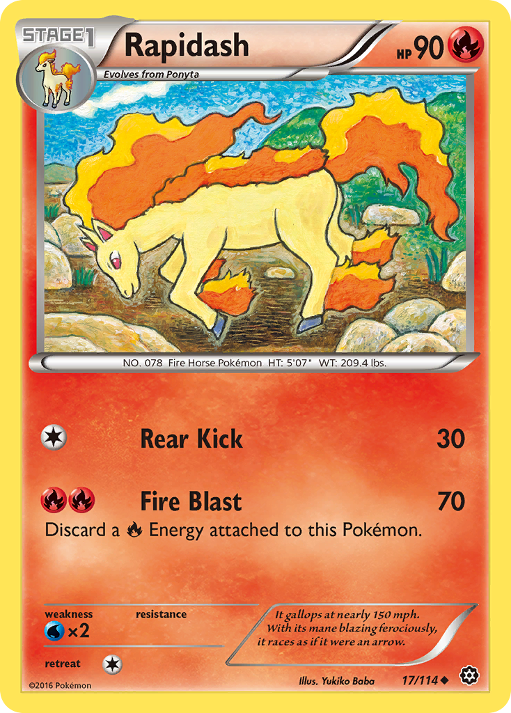 Rapidash (17/114) [XY: Steam Siege] | Deep Dive Games St. Marys