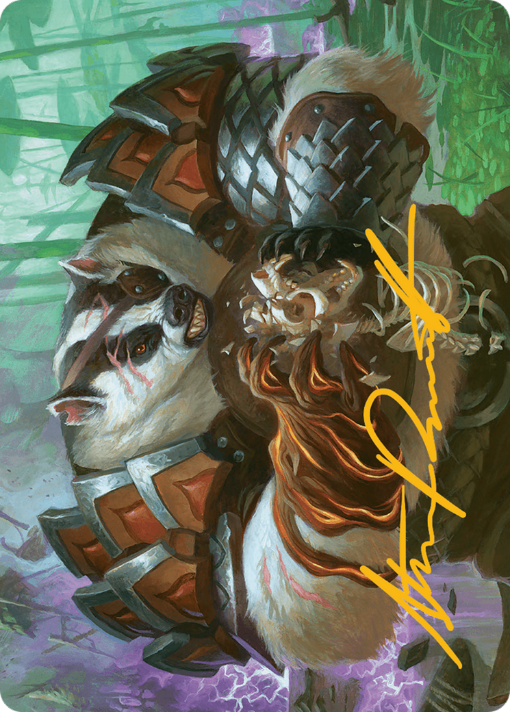 Hugs, Grisly Guardian Art Card (Gold-Stamped Signature) [Bloomburrow Art Series] | Deep Dive Games St. Marys