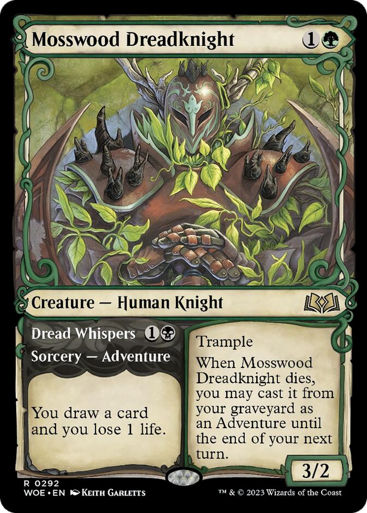 Mosswood Dreadknight // Dread Whispers (Showcase) [Wilds of Eldraine] | Deep Dive Games St. Marys