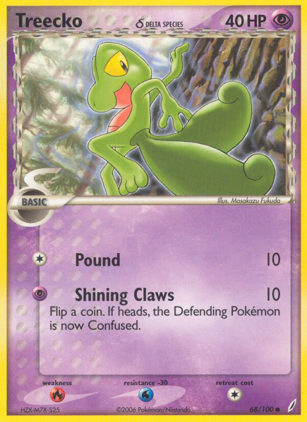 Treecko (68/100) (Delta Species) [EX: Crystal Guardians] | Deep Dive Games St. Marys