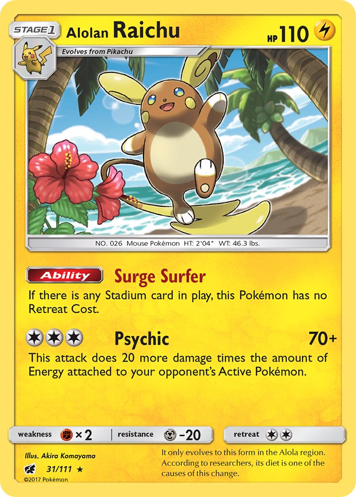 Alolan Raichu (31/111) (Theme Deck Exclusive) [Sun & Moon: Crimson Invasion] | Deep Dive Games St. Marys