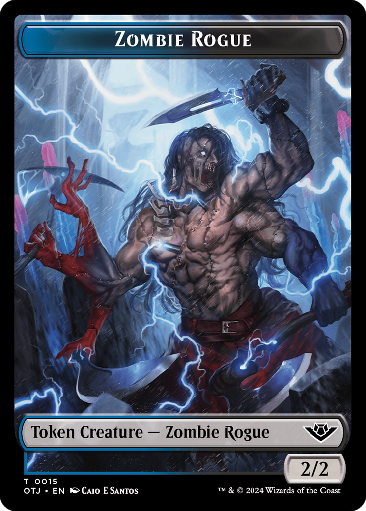 Zombie Rogue // Plot Double-Sided Token [Outlaws of Thunder Junction Tokens] | Deep Dive Games St. Marys