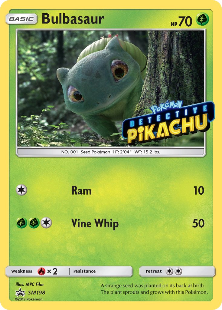 Bulbasaur (SM198) (Detective Pikachu Stamped) [Sun & Moon: Black Star Promos] | Deep Dive Games St. Marys