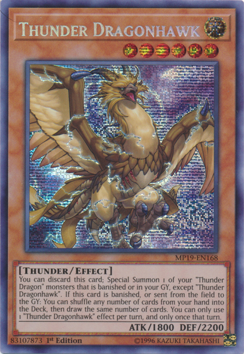 Thunder Dragonhawk [MP19-EN168] Prismatic Secret Rare | Deep Dive Games St. Marys