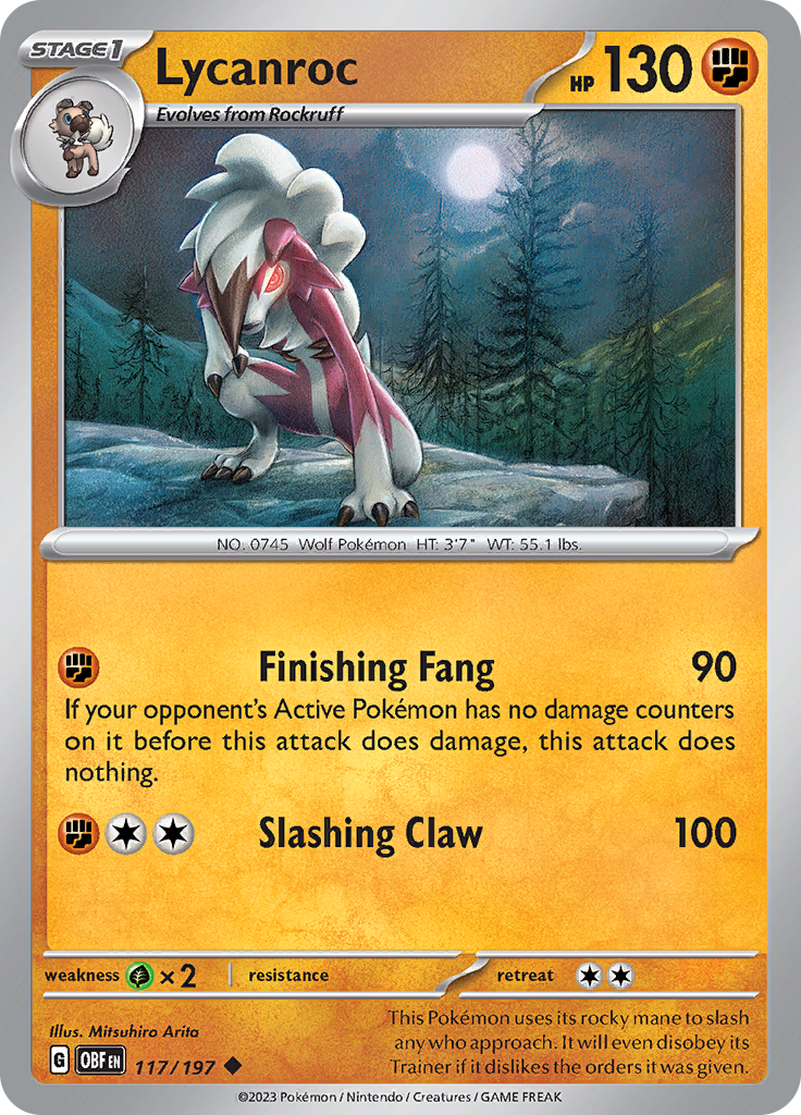 Lycanroc (117/197) [Scarlet & Violet: Obsidian Flames] | Deep Dive Games St. Marys