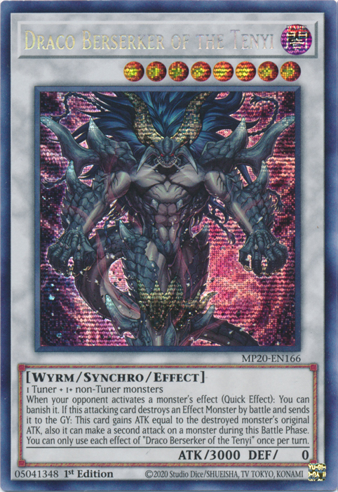 Draco Berserker of the Tenyi [MP20-EN166] Prismatic Secret Rare | Deep Dive Games St. Marys