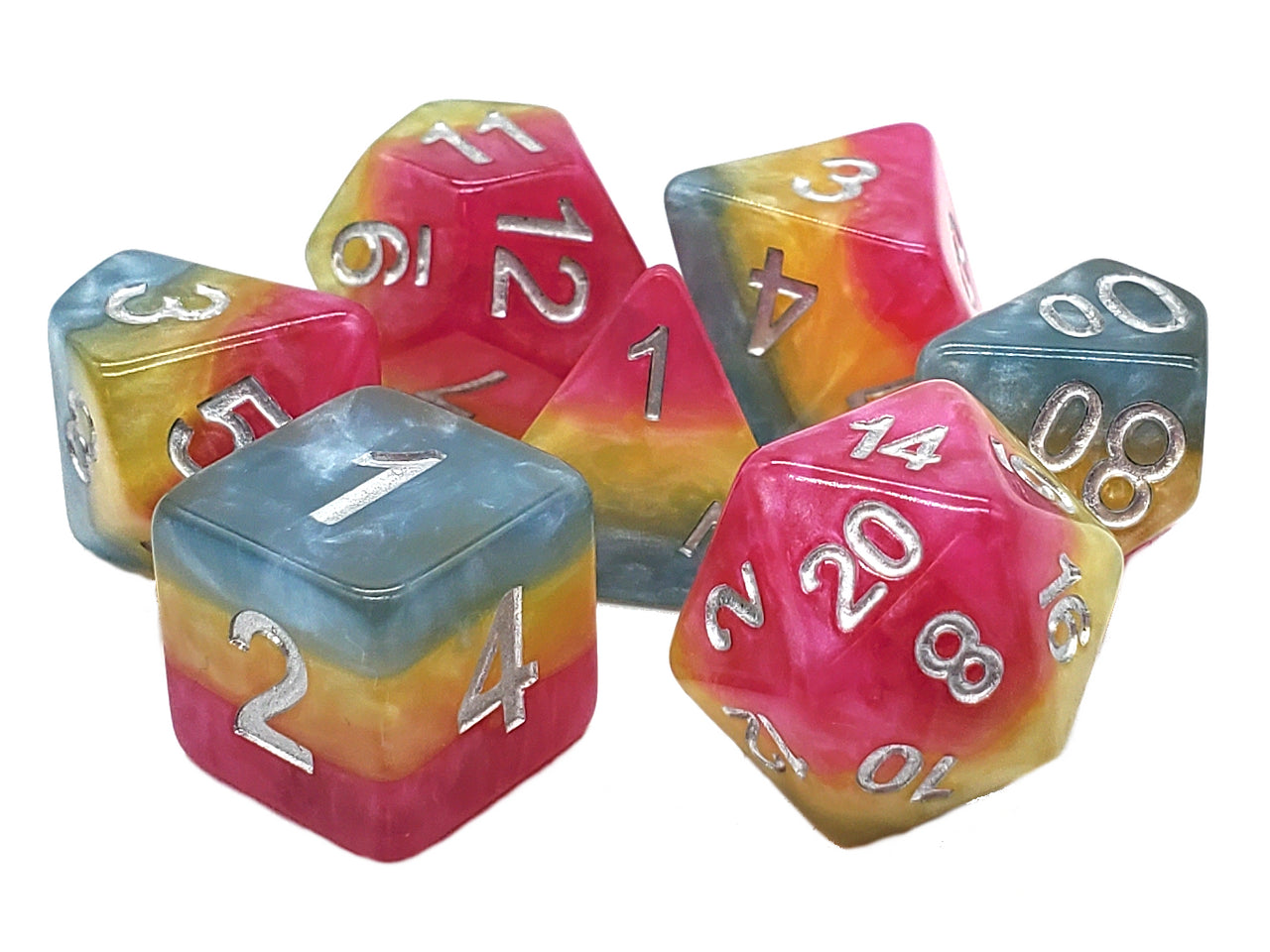 Old School 7 Piece DnD RPG Dice Set: Gradients - Fantasy Land | Deep Dive Games St. Marys